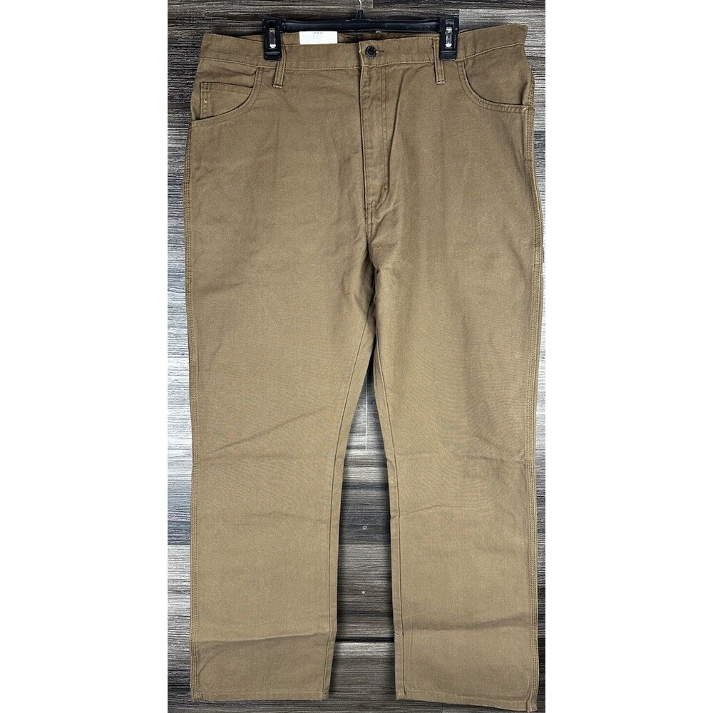 Dickies Carpenter Pants Mens 40x32 Brown Canvas Cargo Utility Work Relaxed Fit